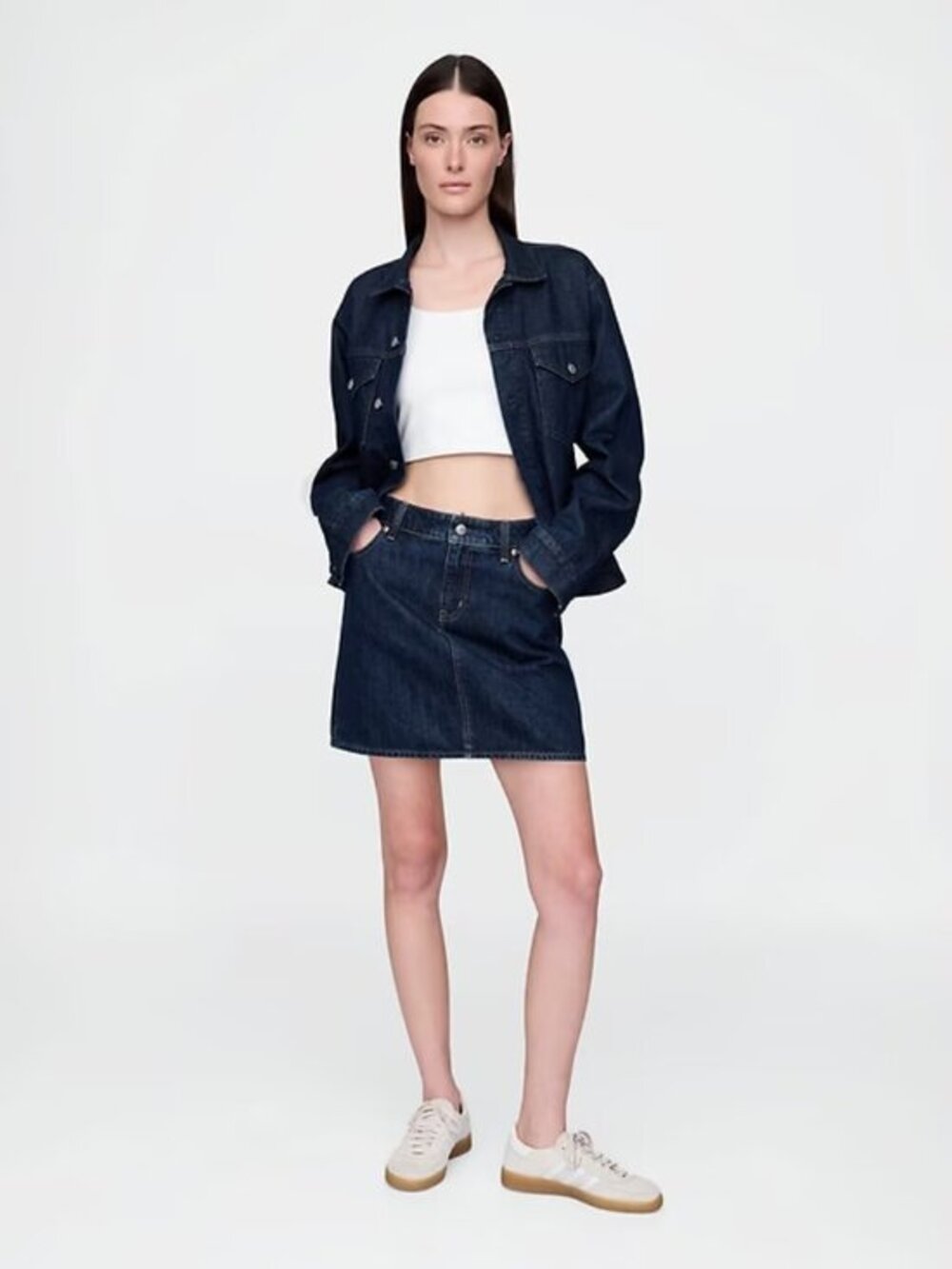 Gap 1969 Jean Mini Skirt Dark Wash Denim 5 Pocket Style Size 10 Y2K Minimalist
